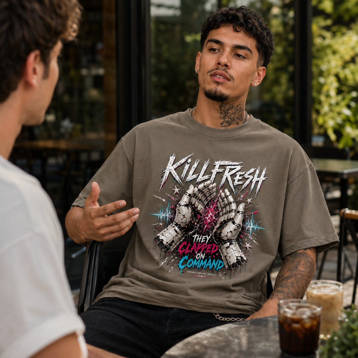 They Clapped On Command Oversized Graphic Tee