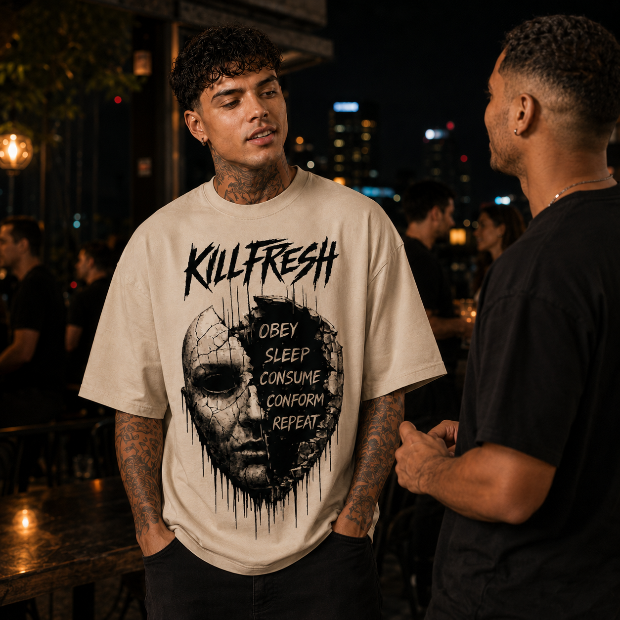Masked Agenda Oversized Streetwear Tee