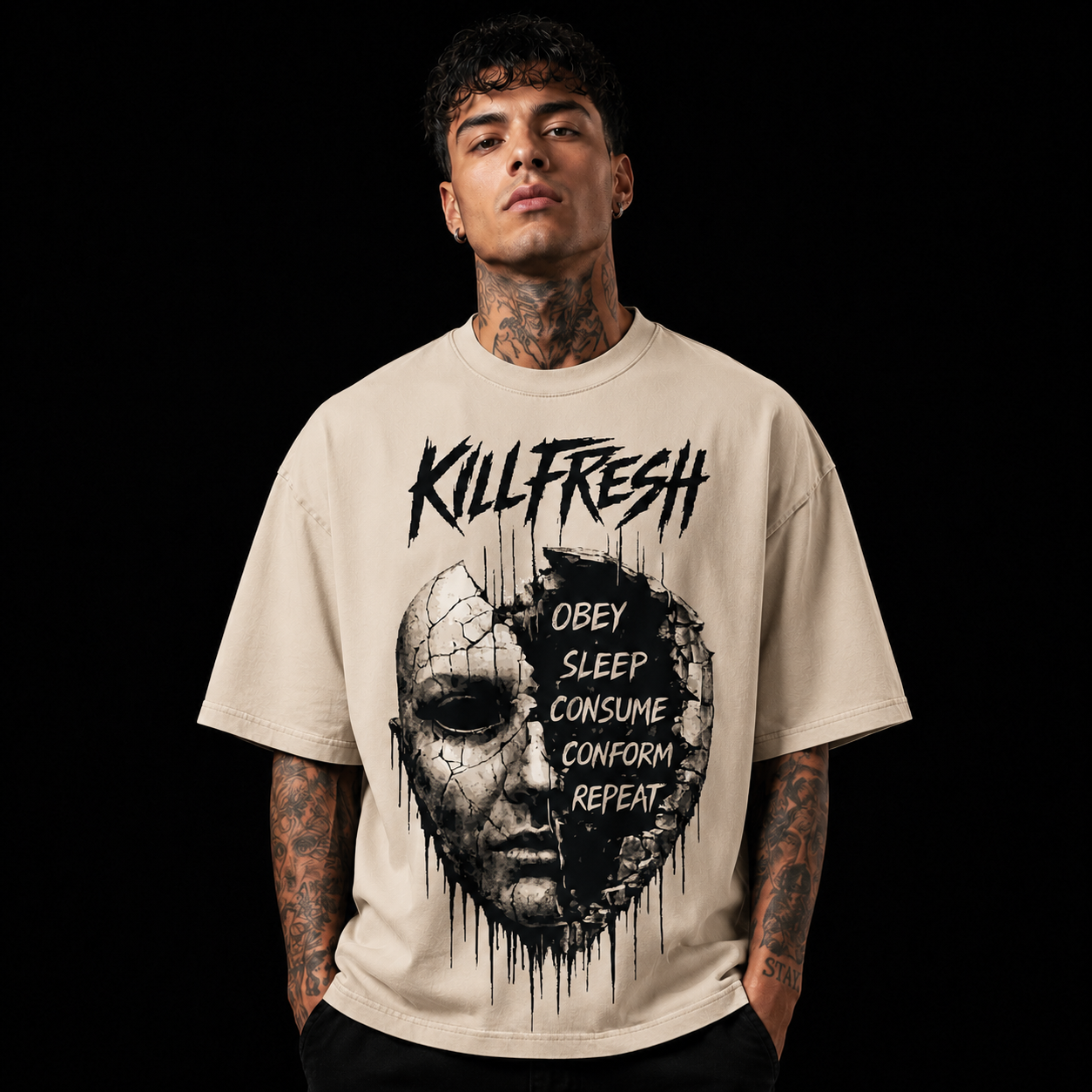 Masked Agenda Oversized Streetwear Tee