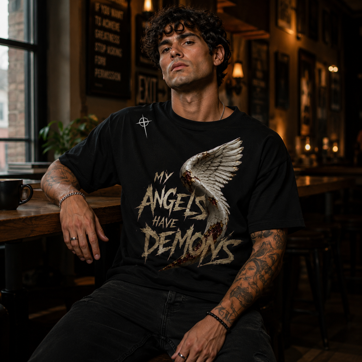 My Angels Have Demons Heavyweight Oversized Graphic Tee