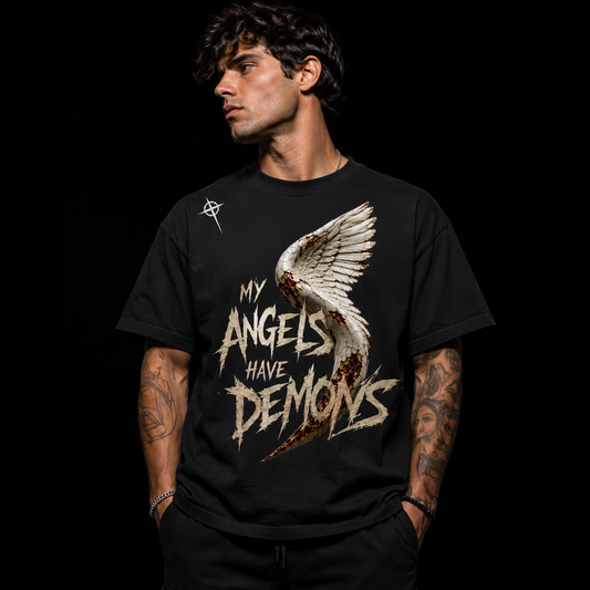 My Angels Have Demons Heavyweight Oversized Graphic Tee