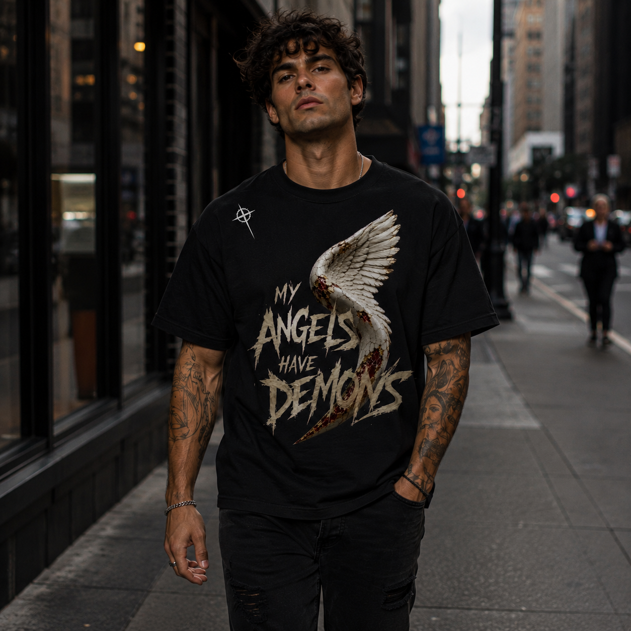 My Angels Have Demons Heavyweight Oversized Graphic Tee