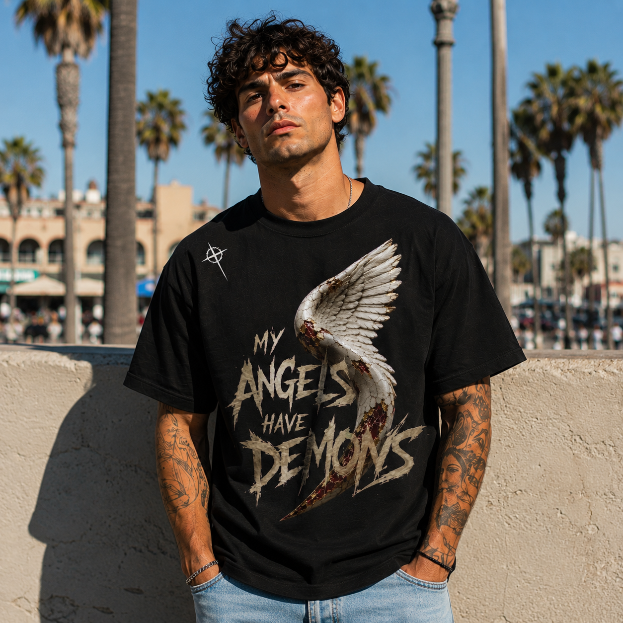 My Angels Have Demons Heavyweight Oversized Graphic Tee