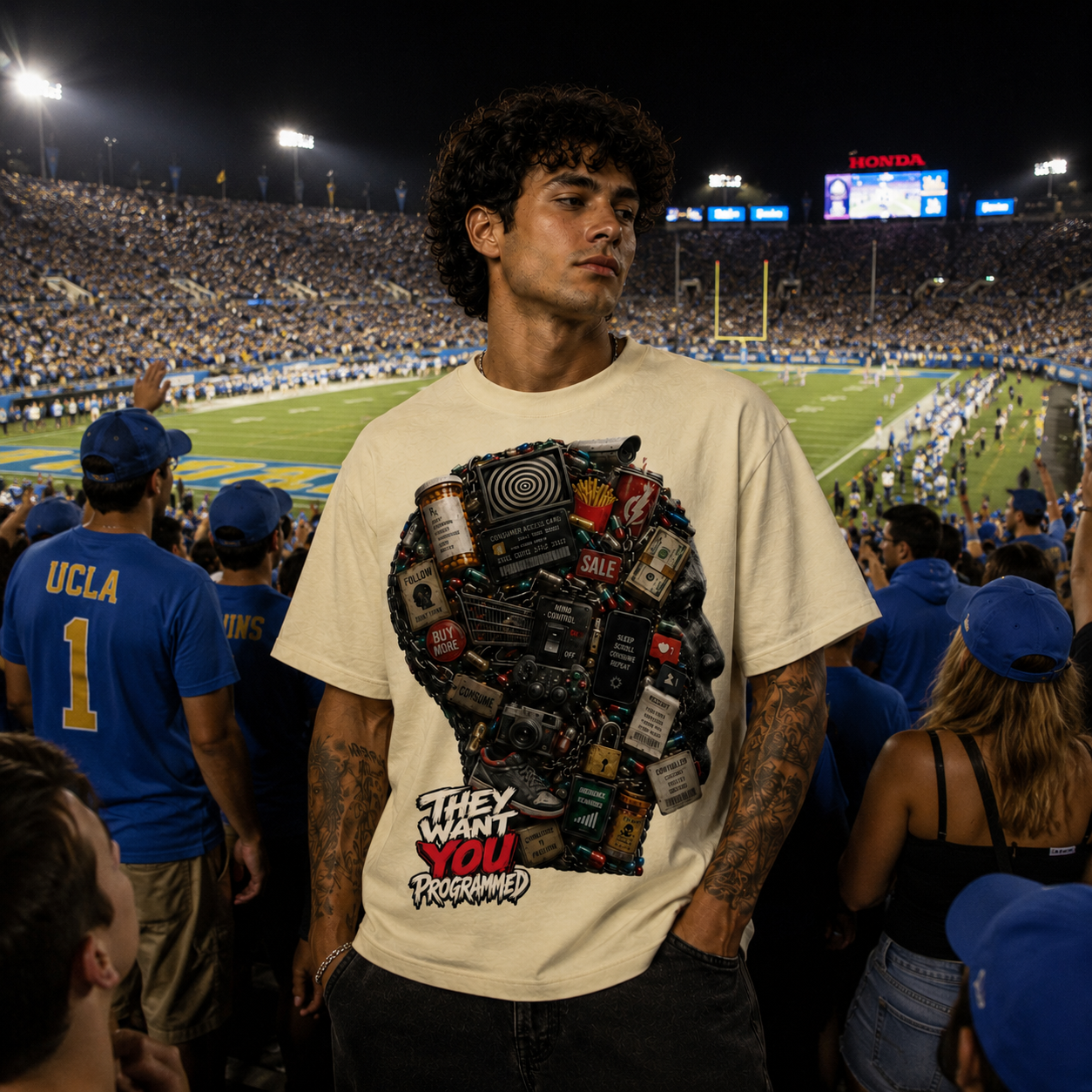 They Want You Programmed Heavyweight Oversized Graphic Tee