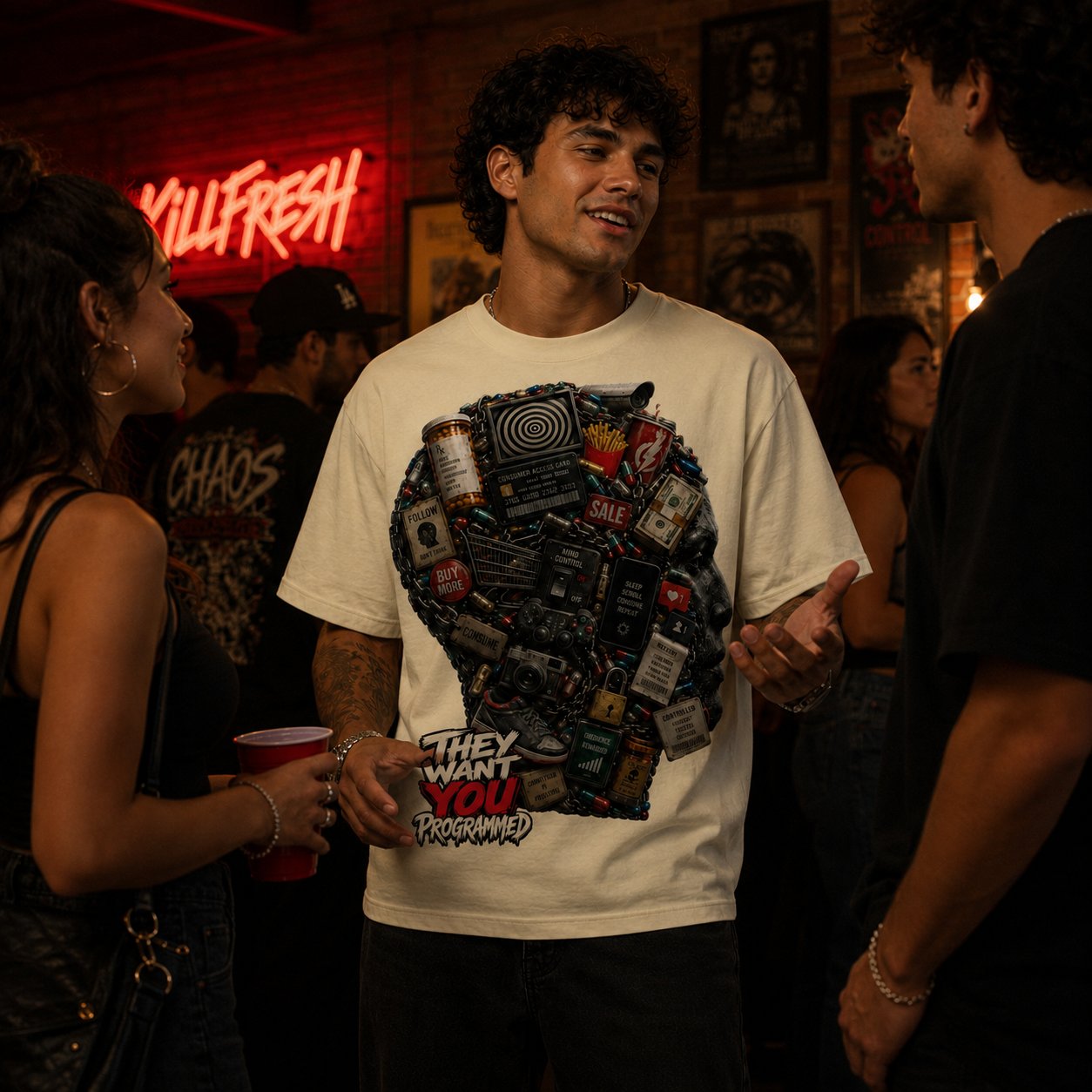 They Want You Programmed Heavyweight Oversized Graphic Tee