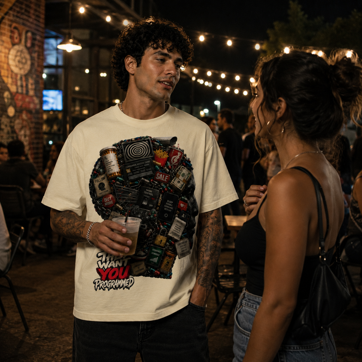 They Want You Programmed Heavyweight Oversized Graphic Tee